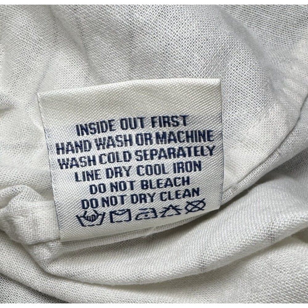 VTG COOGI Button Up Shirt 3XL Blue Embroidered Luxe Ivory Linen‎ Y2K Grunge - Picture 12 of 12